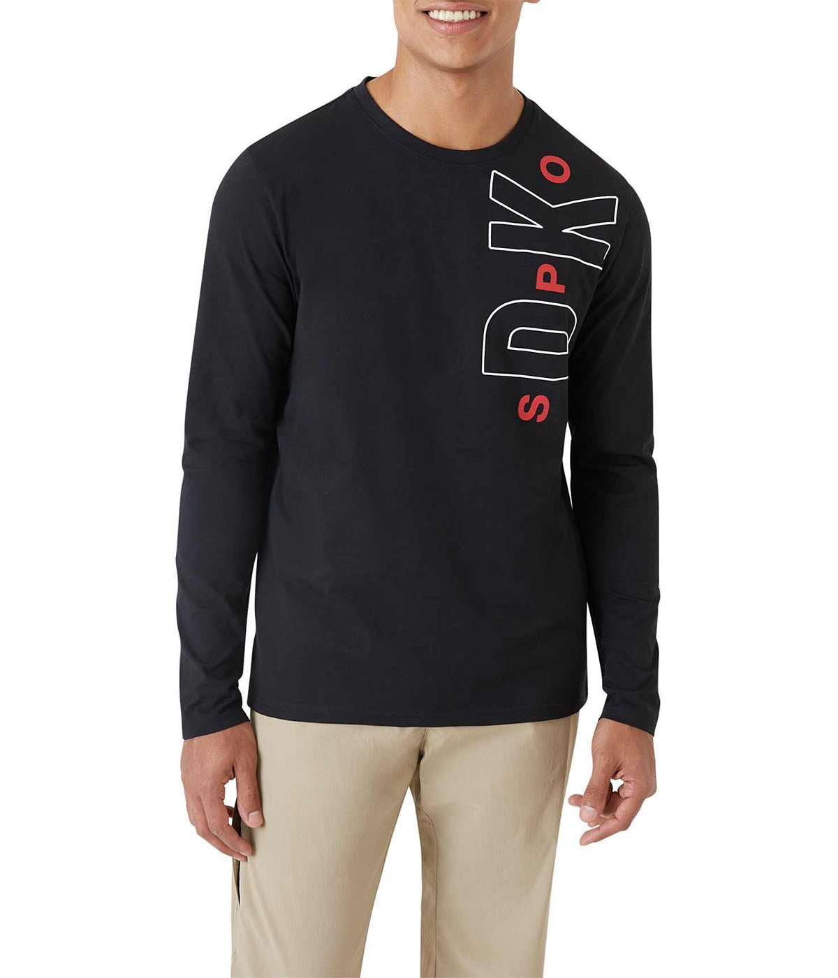  DKNY Sweep Long Sleeve Tee - Black - Bonton