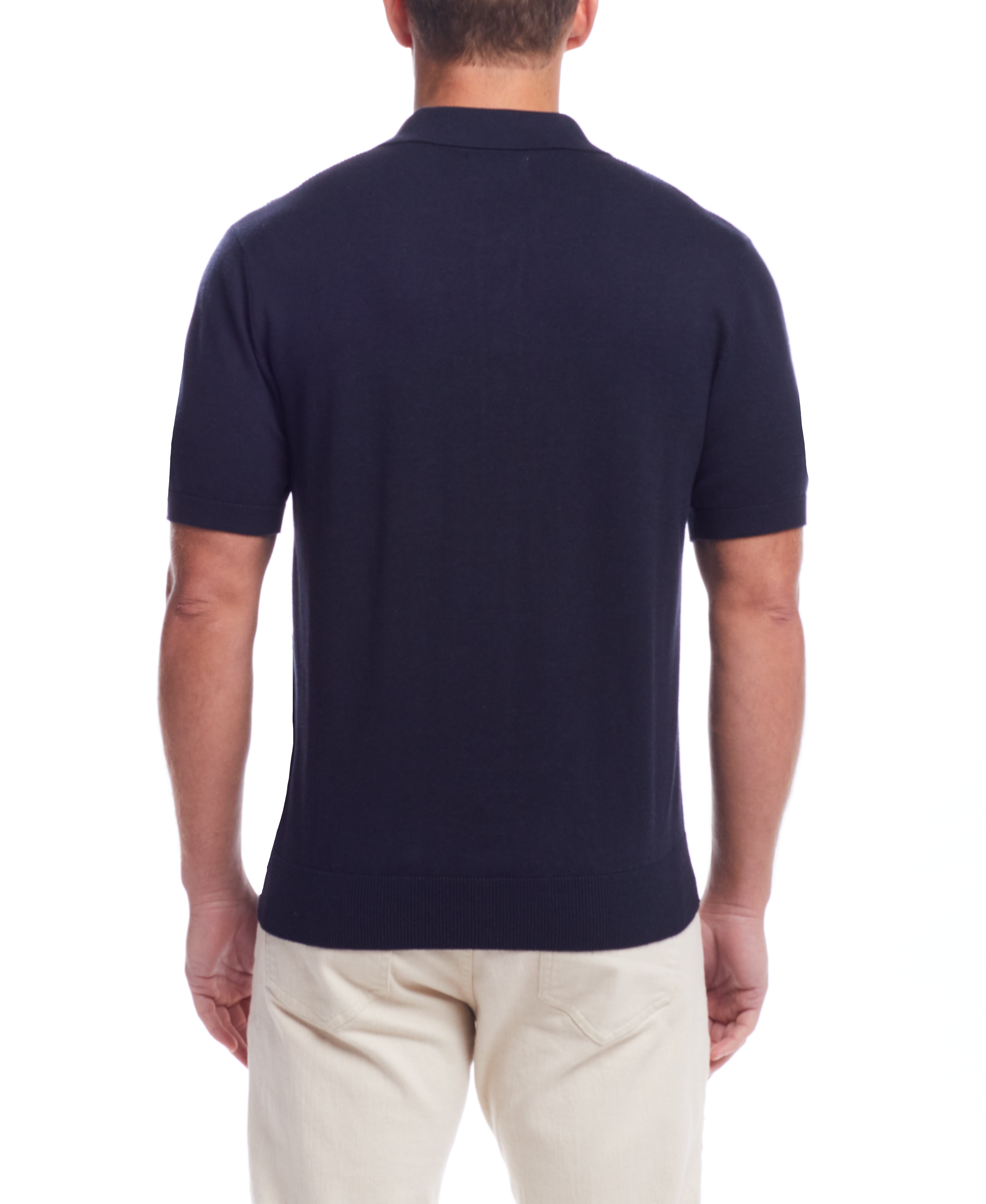  WEATHERPROOF VINTAGE Weatherproof Vintage Men's Short Sleeves Polo Sweater - Navy - Bonton