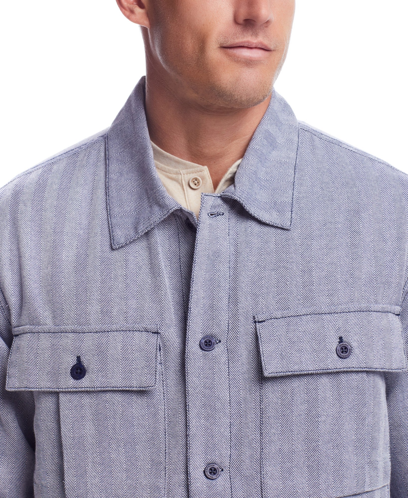 WEATHERPROOF VINTAGE Weatherproof Vintage Men's Summer Shirt Jacket - Navy - Bonton