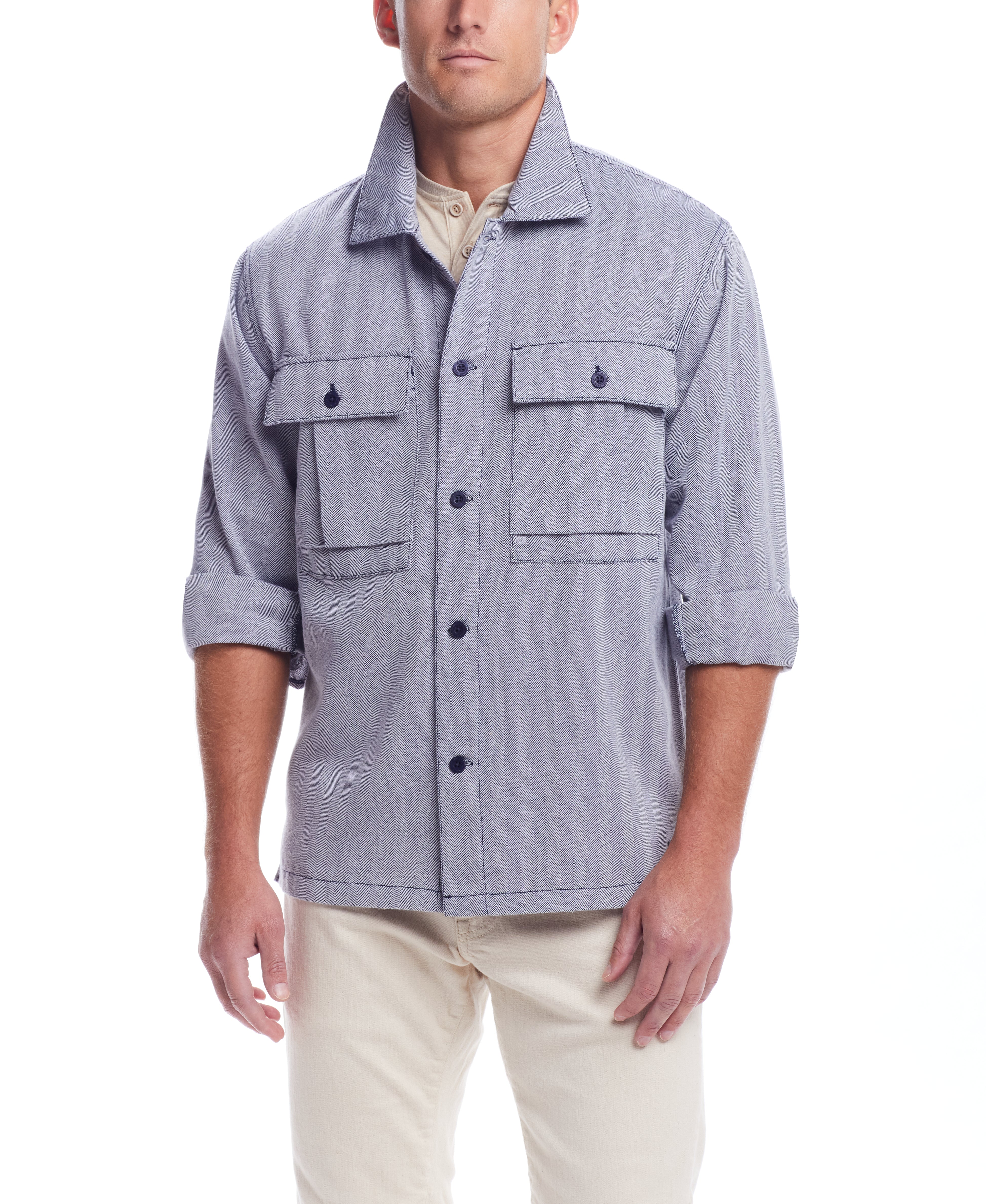  WEATHERPROOF VINTAGE Weatherproof Vintage Men's Summer Shirt Jacket - Navy - Bonton