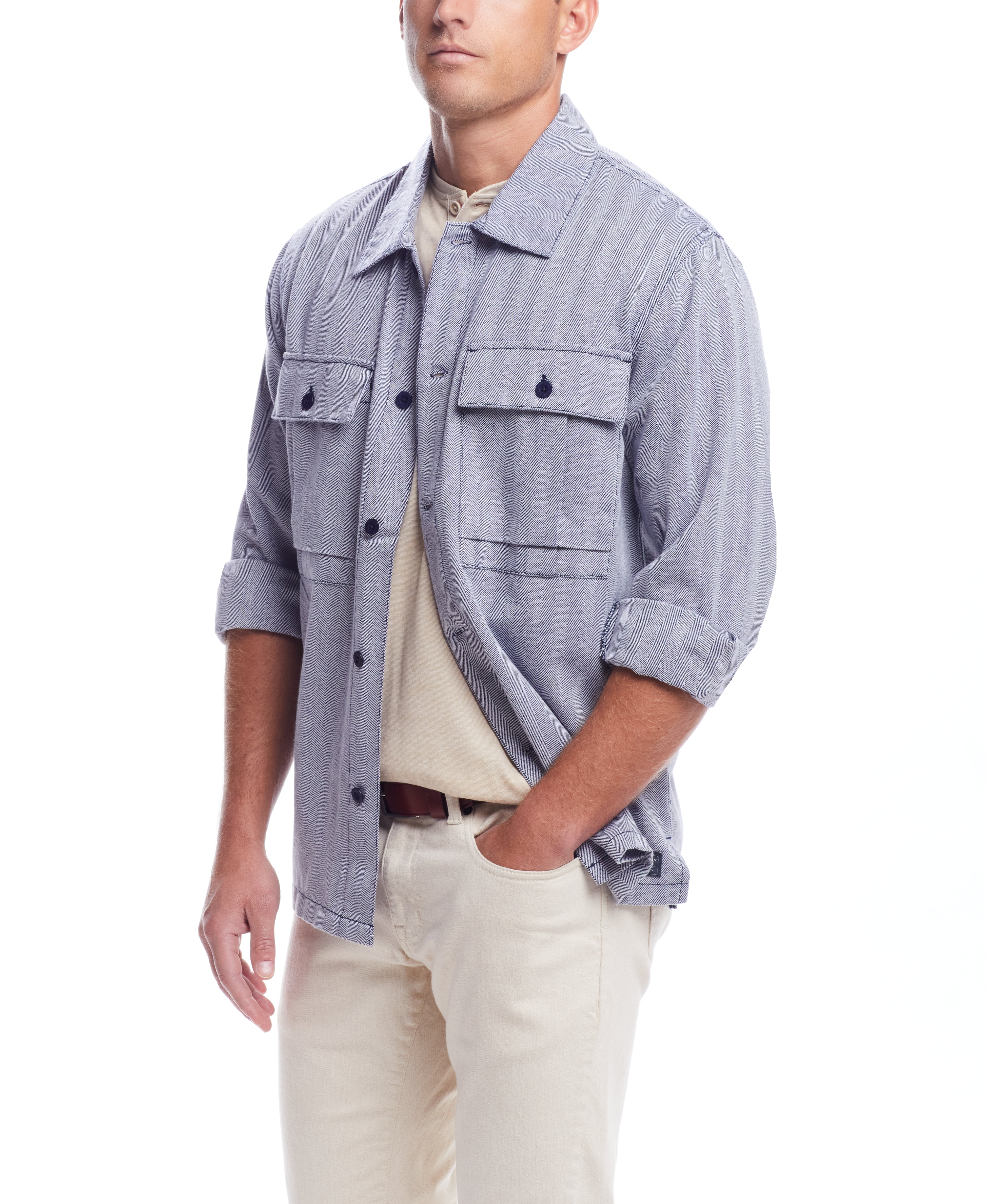  WEATHERPROOF VINTAGE Weatherproof Vintage Men's Summer Shirt Jacket - Navy - Bonton