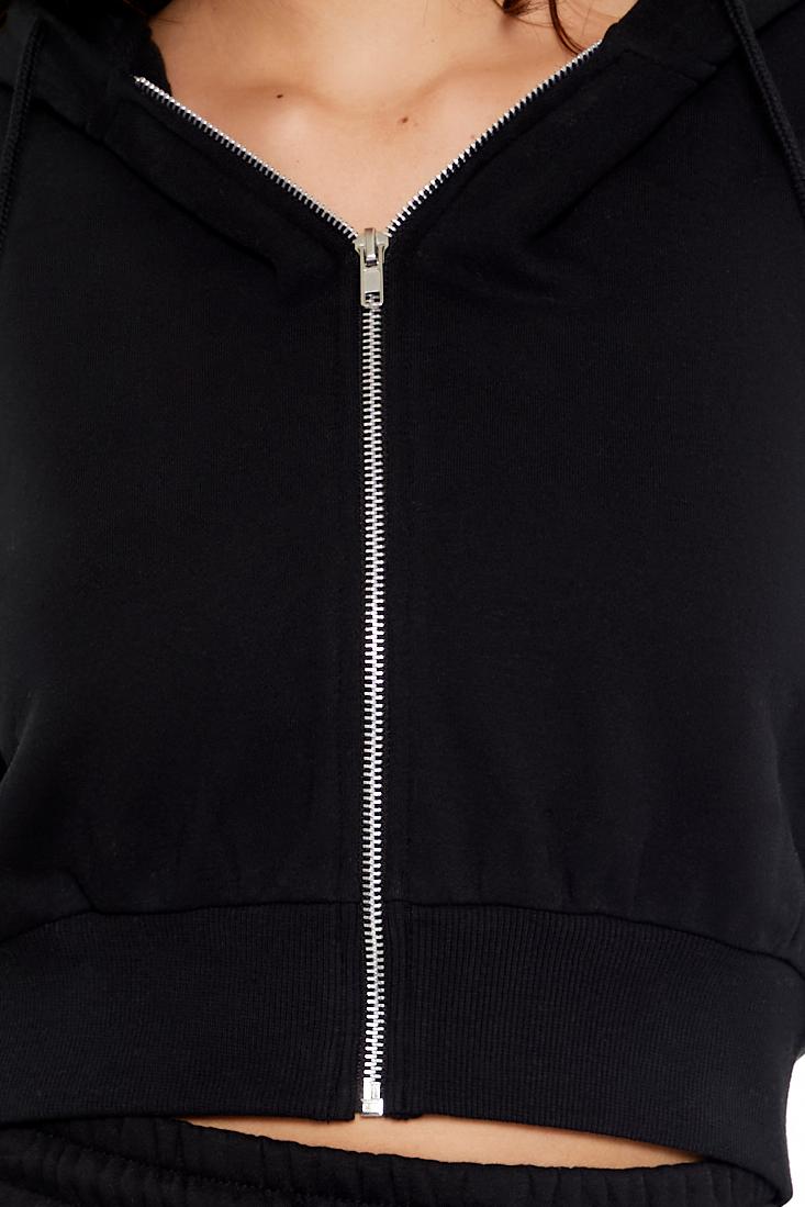  Forever 21 Basic Fleece Zip-Up Hoodie - heather grey - Bonton