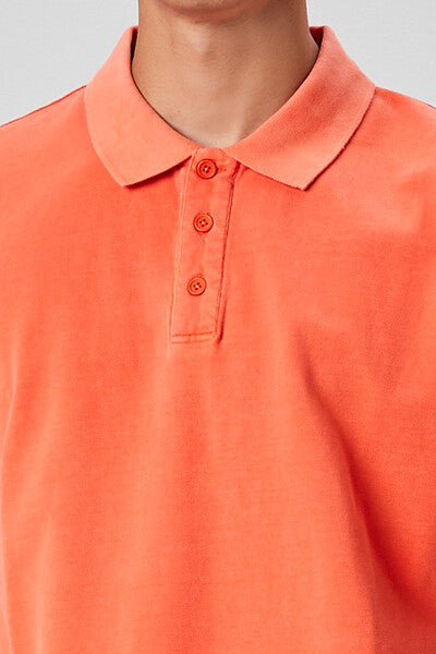  Forever 21 Vented-Hem Polo Shirt - red - Bonton