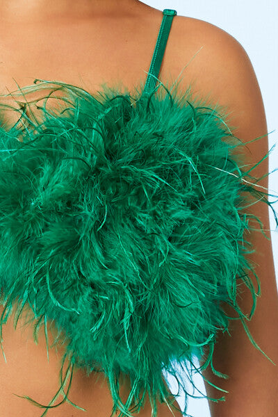  Forever 21 Feather Cropped Cami - emerald - Bonton