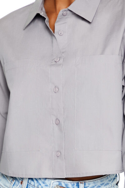  Forever 21 Cotton Long-Sleeve Shirt - blue - Bonton