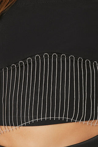 Rhinestone Fringe Tube Top