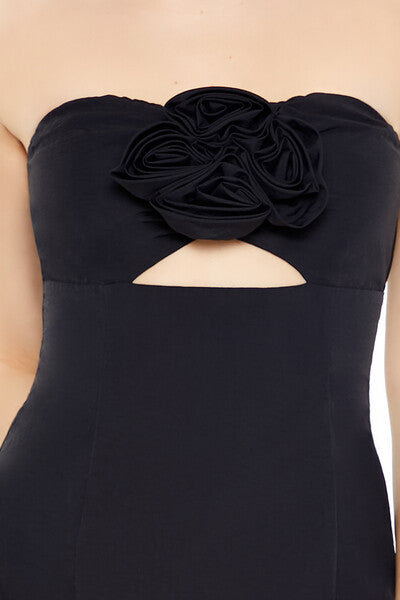  Forever 21 Rosette Strapless Mini Dress - pink - Bonton