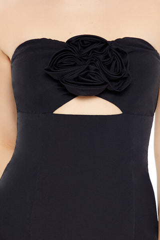 Rosette Strapless Mini Dress