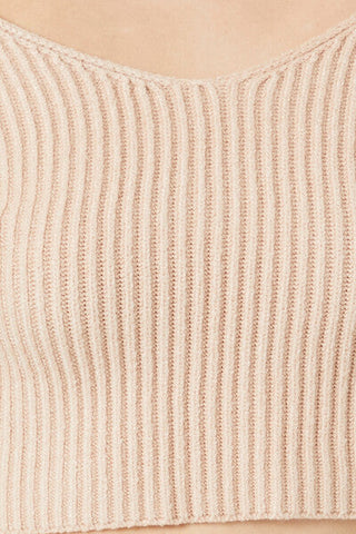 Cropped Rib-Knit Sweater