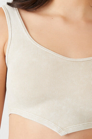Seamless Ribbed V-Hem Tank Top