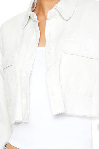 Cropped Corduroy Shirt