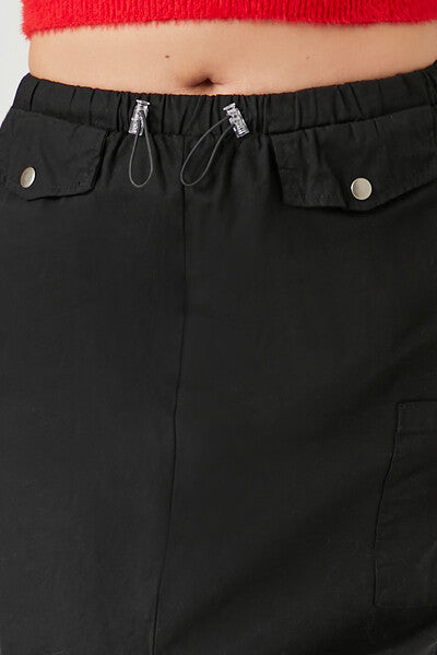  Forever 21 Cargo Midi Skirt - black - Bonton