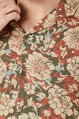 Twill Floral Print Shirt