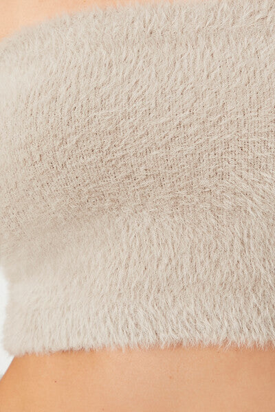  Forever 21 Fuzzy Sweater-Knit Tube Top - black - Bonton