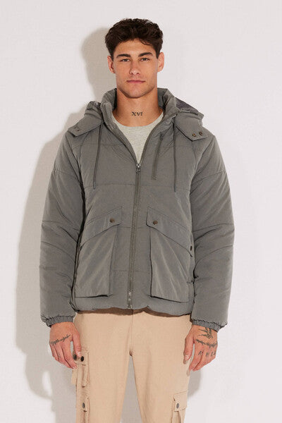 Forever 21 Hooded Puffer Jacket - grey - Bonton
