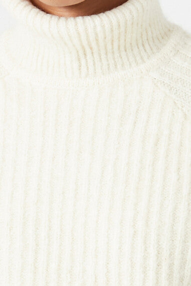 Forever 21 Turtleneck Raglan-Sleeve Sweater - white - Bonton