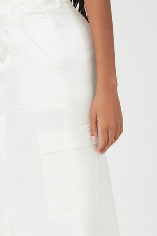 Satin Slit Midi Skirt