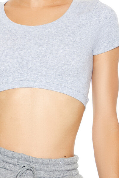  Forever 21 Active Seamless Cropped Tee - heather grey - Bonton