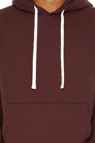  Forever 21 Drawstring Cotton-Blend Hoodie - dark cocoa - Bonton