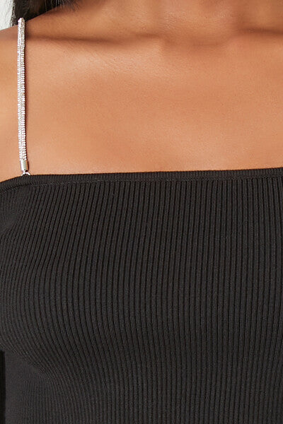  Forever 21 Off-the-Shoulder Crop Top - black - Bonton