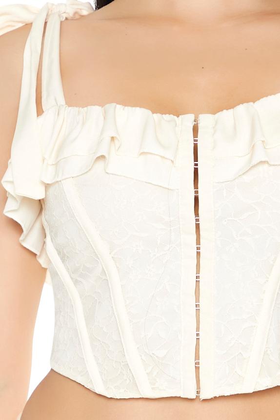  Forever 21 Lace Tie-Strap Corset Top - black - Bonton