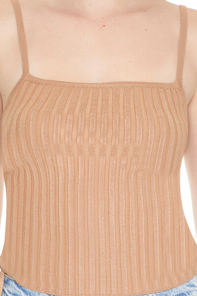  Forever 21 Ribbed Sweater-Knit Cami - white - Bonton