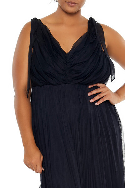  Forever 21 Plus Size Tiered Tie-Strap Maxi Dress - blue-mist - Bonton
