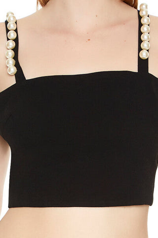 Faux Pearl Crop Top