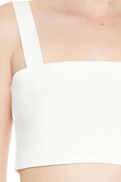  Forever 21 Smocked Crop Top - white - Bonton