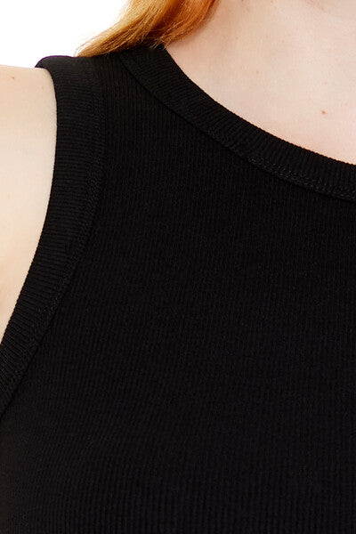  Forever 21 Cropped Dolphin-Hem Tank Top - black - Bonton