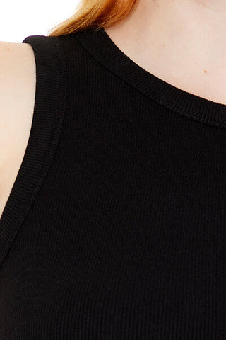 Cropped Dolphin-Hem Tank Top