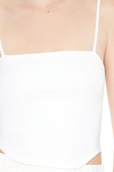  Forever 21 Cropped Dolphin-Hem Cami - white - Bonton