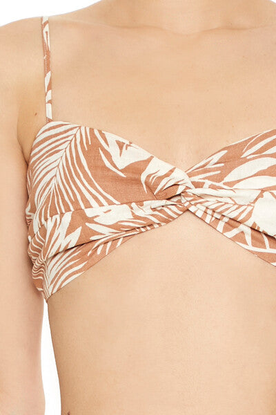  Forever 21 Tropical Leaf Print Cropped Cami - camel multi - Bonton