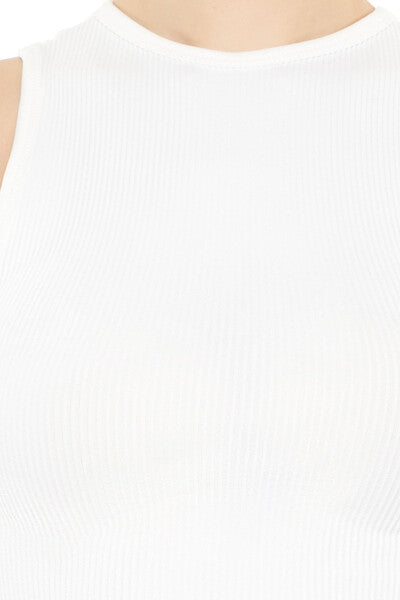  Forever 21 Seamless Cropped Tank Top - white - Bonton