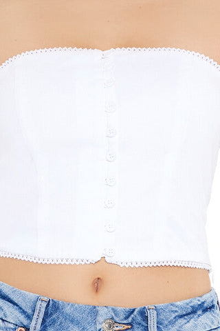 Ricrac Cropped Tube Top