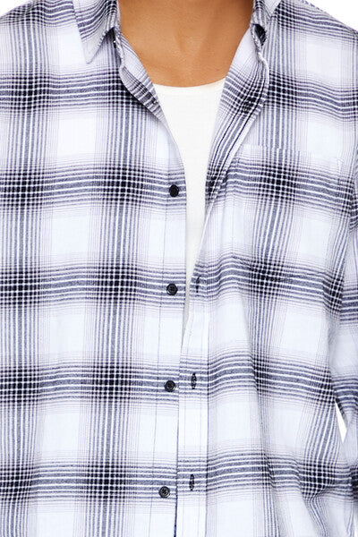  Forever 21 Plaid Flannel Shirt - white black - Bonton