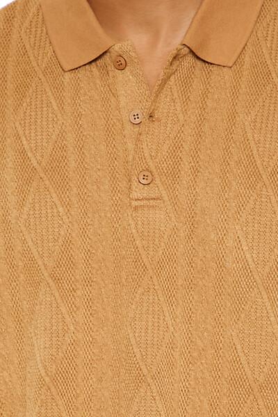  Forever 21 Textured Lace Polo Shirt - black - Bonton