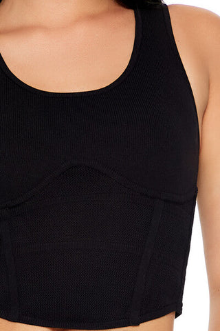 Sweater-Knit Corset Tank Top