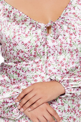 Plus Size Satin Floral Maxi Dress