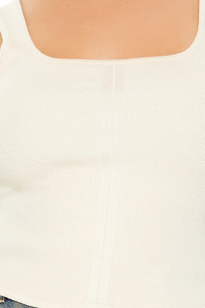  Forever 21 Plus Size Sweater-Knit Tank Top - cream - Bonton