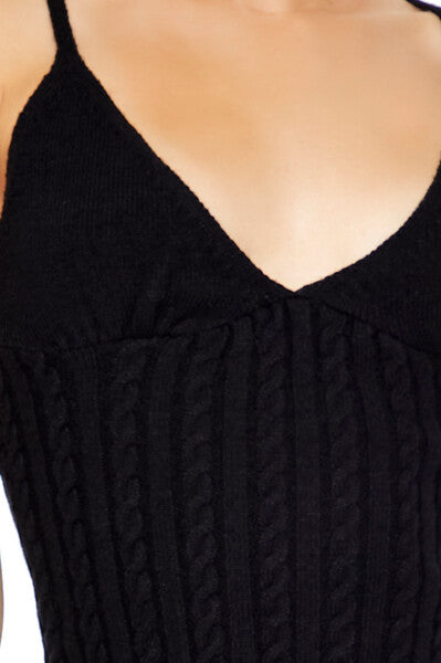  Forever 21 Cropped Sweater-Knit Cami - black - Bonton