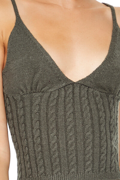  Forever 21 Cropped Sweater-Knit Cami - black - Bonton