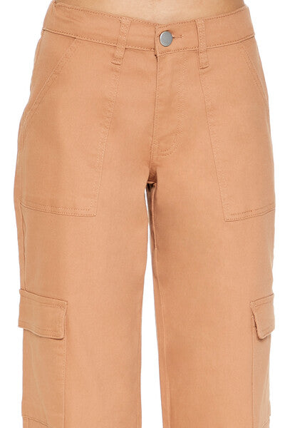  Forever 21 Twill Low-Rise Cargo Pants - cream - Bonton