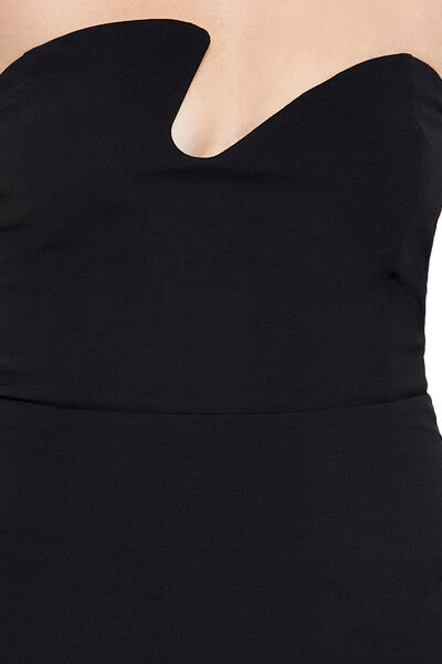  Forever 21 Asymmetrical Tube Mini Dress - black - Bonton