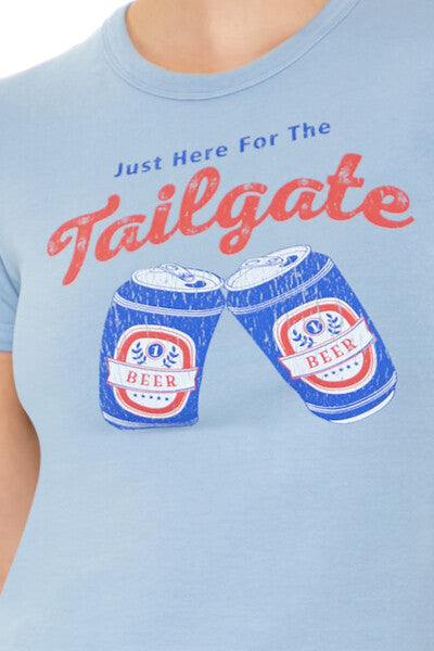  Forever 21 Just Here For the Tailgate Baby Tee - blue multi - Bonton