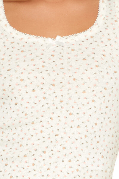  Forever 21 Floral Print Bow Tank Top - white multi - Bonton