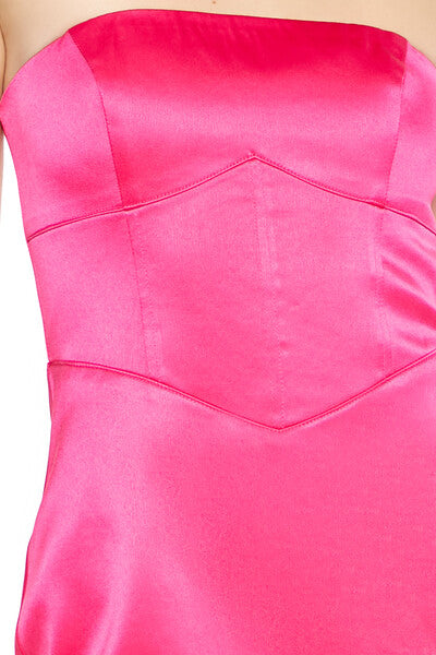  Forever 21 Lace-Up Corset Tube Mini Dress - hot-pink - Bonton