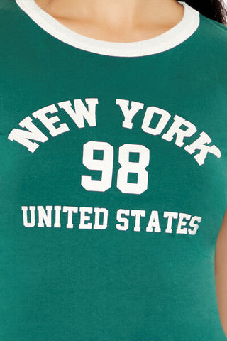 New York Cropped Ringer Tee
