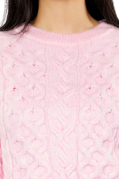  Forever 21 Cable & Honeycomb Knit Sweater - black - Bonton