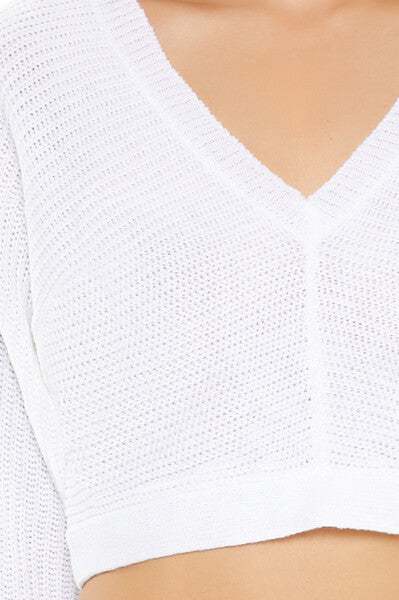  Forever 21 Open-Back Cropped Sweater - brown - Bonton